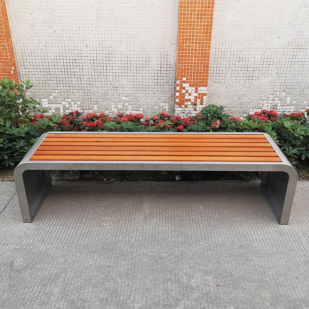 Patio Benches for Outdoors Outdoor Stainless Steel Bench Park Shopping Mall Rest Community Square Metal Seat Beach Chair Double Sofa Garden Benches for Outdoors