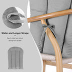 Lucky Monet 5PCS Velvet Glider Rocker Replacement Cushions, Thickened & Supportive Rocking Chair Cushion Set with 29.5 Inch High Backrest & Storage Pockets, for Indoor Nursery Glider, Grey