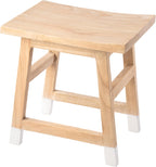 JONATHAN Y Finesse Handcrafted Solid Wood Accent Stool, 18" Backless Vanity Seat with Natural/White Dipped Legs, Farmhouse Decorative Plant Stand for Living Room and Bedroom STL3007A