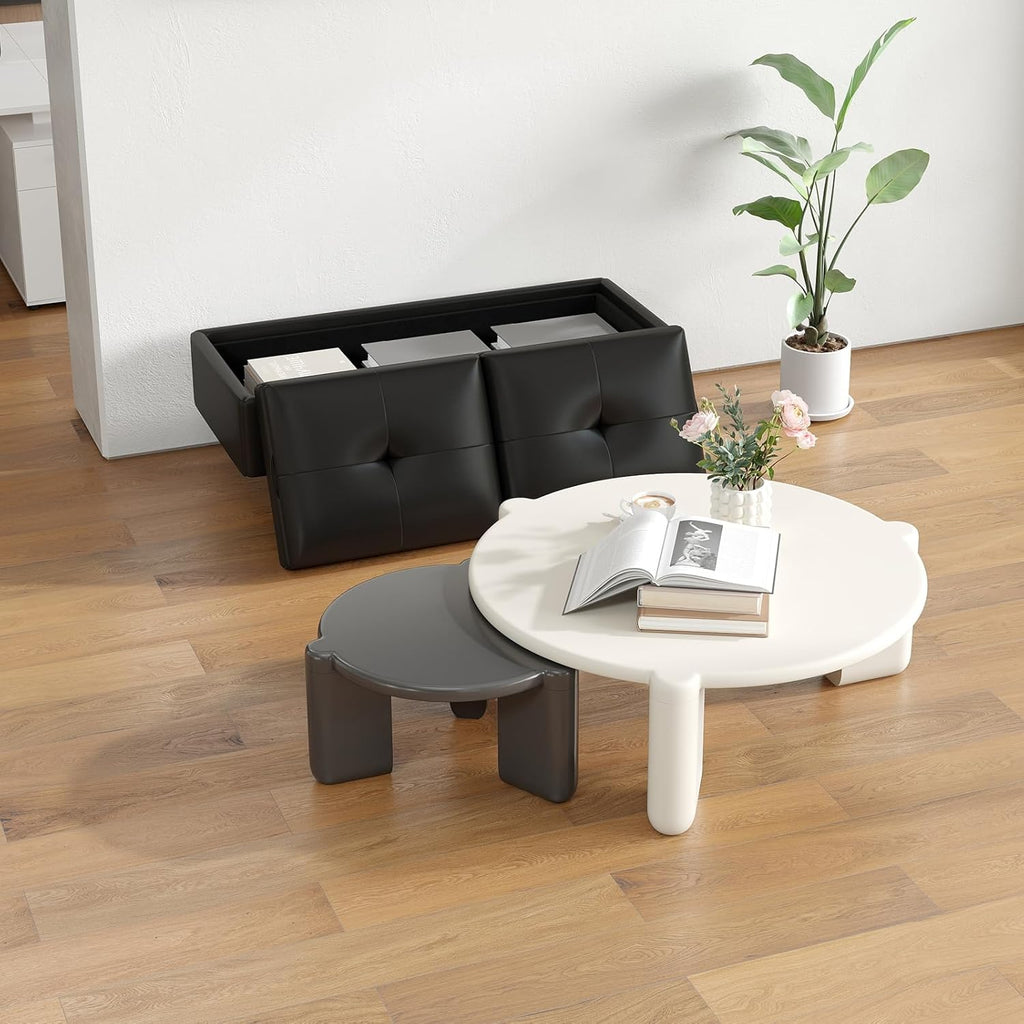 MOTION Leather Bench Waiting Room Chairs - 2 Seat Office Guest Reception Bench with Cushion, Upholered Waiting Room Bench Seating, Office Furniture Lobby Chairs for Salon, Shop, Black