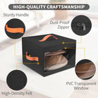 kushon Upgraded Hat Storage Box for Women & Men,Closet Hat Boxes Organizer Bag with Dustproof Lids,Cowboy Hat Box,Hat Carrier Case For Travel