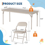 IDEALHOUSE 7 Piece Folding Kids Table and Chairs Set, Activity Table Set | 7 Piece Set for Dining Room,Daycare,Classrooms
