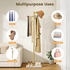 Metal Freestanding Coat Rack, 68.9"H Z-Shaped Coat Tree with Natural Rock Base, Modern Clothes Hanger Stand for Coats, Hats, Bags & Scarves, Ideal for Entryway, Bedroom, Office & Living Room