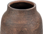 Briful Tall Rustic Ceramic Vase 9.6” – Vintage Distressed Pottery Flower Vase with Antique White-Wash Finish – Farmhouse Table Decor & Shelf Accent (Not Waterproof), Brown