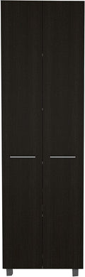 23.6" D*14.5" W*78.7" H Freestanding Kitchen Pantry with 4 Shelves, Double Door, Rectangular Storage Cabinet, Traditional, for Living Room, Dining Room, Black