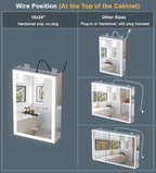 24x30 Inch Lighted Medicine Cabinet with Mirror, AL Alloy Frame, Plug-in or Hardwired, Recessed or Surface Mount, 3 Colors/Dimmable/Interior Sensor Light/Defog, 2 Outlets & USBs, 2 Shelves