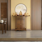 Meditation Table with Storage, Chinese Shrine Altar Table, Buddha Altar Cabinet, Decorative Home Shrine with Cabinet, for Living Room Bedroom Office(80cm/31.5in)