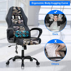 Office Chair Gaming Chair Desk Chair Ergonomic High Back Massage Computer Chair with Lumbar Support & Comfort Armrest PU Leather Rolling Task Racing PC Swivel Executive Chair for Men Women, Camo