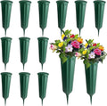12 Pack Memorial Flower Vase Plastic Cemetery Vases with Spikes Cemetery Decorations for Grave Decorations for Cemetery Vases for Flowers Plastic Flowers for Grave Vase