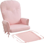 ANMINY 5pcs Glider Rocker Replacement Cushions Set with Ottoman Cover, 3.5Inch Thickened Fleece Glider Rocking Chair Cushions with 29.5Inch Tufted Backrest & Side Pockets for Indoor Nursery, Pink
