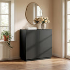 amunrbrek 31.5" Minimalist Buffet Cabinet, Sideboard with Storage, Black