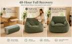 Bean Bag Chair for Adults and Kids with Armrests, High Back Corduroy Lounge Chair, Oversized Supportive Floor Sofa for Living Room, Bedroom, Dorm (Green)