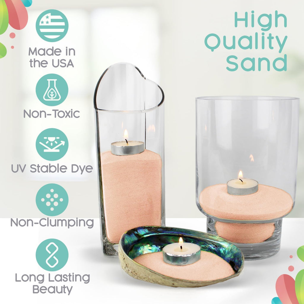 Sandsational Sparkle Pink Chiffon Unity Sand -1.5 LB (22 oz), Pastel Pink Colored Sand for Weddings, Vase Filler, Home Decor, Crafts, Terrariums, and More