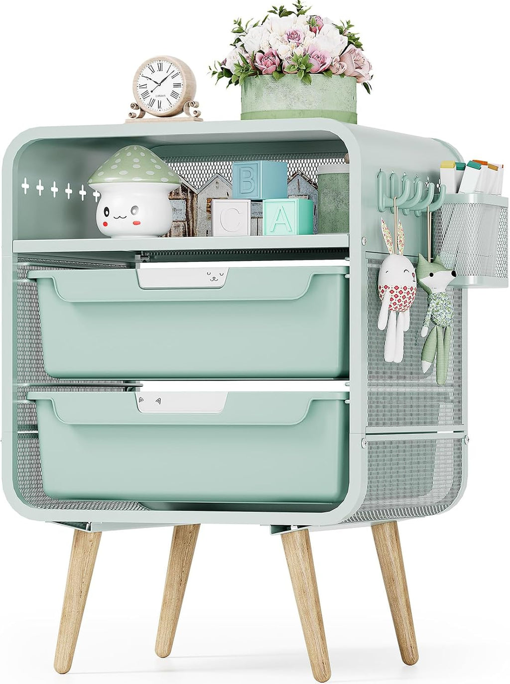 SYKIARIOL Kids Nightstand,Cute End Table with Storage Drawer,Nightstand for Girls Bedroom Furniture