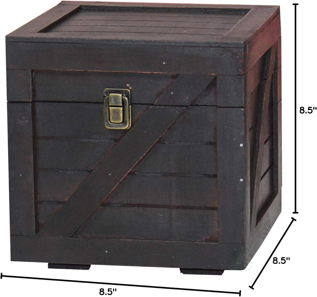 Vintiquewise Stackable Wooden Cargo Crate Style Storage Chest (Black)
