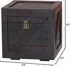 Vintiquewise Stackable Wooden Cargo Crate Style Storage Chest (Black)
