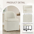 KISLOT Upholstered Dining Chairs Set of 2 with Hidden Casters, Modern Kitchen Chairs with Removable Washable Cover, Padded Dining Room Chairs with Chenille Velvet Fabric & Metal Frame, Beige