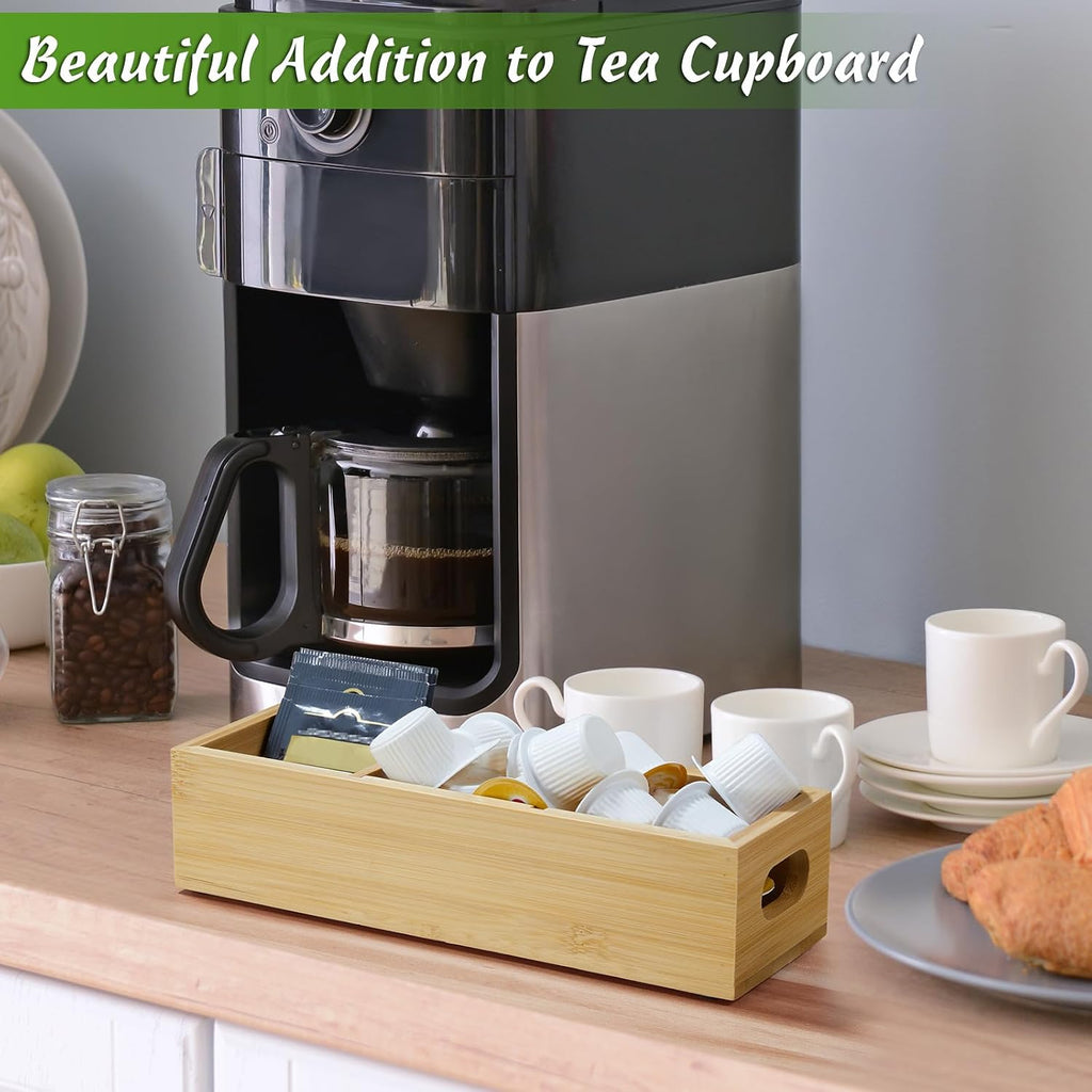 Tea Bag Holder with 2 Slots, Acacia | Tea bag holder