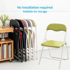 Folding Chair with Padded Cushion and Back, Foldable Office with Comfortable Cushion for Home and Office,(Blue)