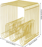 Compact Bedside Table, Modern Side Table, 12.59"*12.59"*16.14" End Table for Living Room Office Apartment, 110.23lbs Maximum Load Bearing Capacity (Gold)