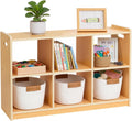 OOOK Montessori Shelf 6-Section, Double-Sided Montessori Toy Storage and Open Shelf, 2-Shelf Toy Organizers and Storage, Ideal for Kids Room, Daycare Center, Nursery, Classroom, Kindergarten