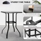 LEVELEVE Patio Bar Set 3pcs Swivel Bar Stools Outdoor Bistro Textilene Furniture Stability All-Weather Set with Height Table (3, Dark Brown Fabric)