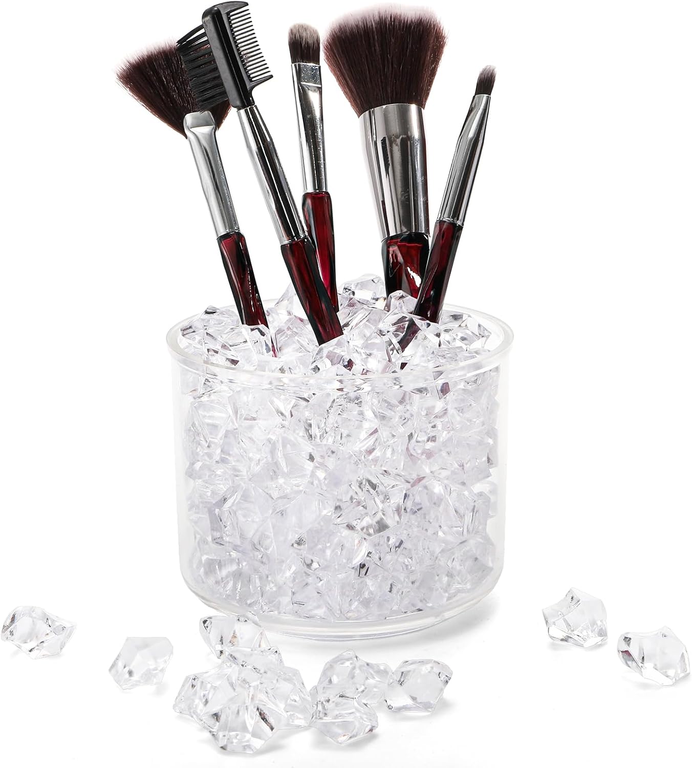 Jucoan 1000 PCS Fake Ice Cubes, 4.5 lbs 1 Inch Irregular Acrylic Crushed Ice Rocks Vase Fillers for 2-3 Quart Vase, Artificial Crystals Diamond Gems for Table Scatters, Wedding Party Centerpieces