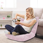 RELAX4LIFE Floor Chair with Back Support - 14-Position Adjustable Lazy Sofa Chair, Padded Sleeper Bed & Couch Recliner for Reading, Meditation, Gaming, Adults (Light Pink)