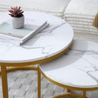 Stylish Round Nesting Coffee Table Combination Space Saving Stackable Design Suitable for Living Room Use Mesa De Centro para Sala Refines Overall Room Appearance