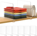 6 Pack 12 Inches [Extra Tall Version] Clear Shelf Dividers for Organization, Acrylic Closet Shelf Vertical Shelves Organizer for Bedroom, Office and Kitchen