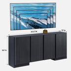 JXQTLINGMU 66" Large Sideboard Buffet Cabinet with Storage, 30" Tall Modern Kitchen Storage Cabinet, Adjustbale Shelf, Coffee Bar, Long Accent Table for Dining Room,Living Room, Entryway, Black