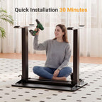 YDN 32" Small Electric Standing Desk Adjustable Height, Sit Stand up Desk with Memory Presets & Cable Management, Home Office Desk for Office & Computer Workstation, Black Frame/Black Top
