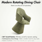 Hyfirm 360° Swivel Dining Chair with Arms Set of 2, Chenille Upholstered Barrel Accent Kitchen Chairs with Hollow High Back, Deskchair for Dining Room Bedroom Vanity, Moss Green