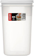 TATAY Food Storage, Airtight, 1 L of Capacity, Flexible Pressure Lid, BPA free, Suitable Microwave and Dishwasher, White. Measures: 10 x 10 x 16,5 cm