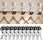 10 Pack Large Clothespins, 4.33*2.36 Inch Heavy Duty Metal Spring Clips, Windproof Strong Grip Beach Towel Clips, Multi-Purpose for Outdoor Clothesline, Beach Chairs, Tablecloths and Laundry