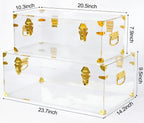 Vixdonos Acrylic Storage Chest Decorative Trunk Set of 2 Keepsake Box College Dorm Organizer with Hardware Hasps and Handle for Home Deocr,23.7X14.2X9.5 Inches,Clear