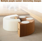 Pop Up Craft Paper Stool - Kraft Paper Material Portable Folding Stool - Honeycomb Design Strong Load-Bearing Capacity - Bench Various Shapes - Fashion Paper Design,Red,H:30CM/12IN/3 Seats