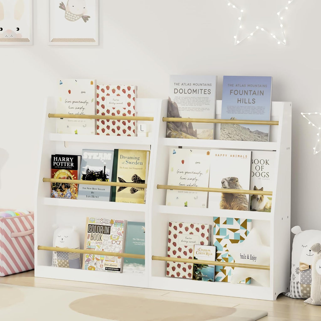 3 Tier Book Shelf,Book Rack, Helps Keep Bedrooms, Playrooms, and Classrooms Organized,White