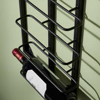 Wine Enthusiast 11-Bottle Gallery Wall Wine Rack with Cork Catcher - Black Powder-Coated Iron Label-Forward Display for 750 mL Bottles, Wall Mounted Bar & Dining Room Décor