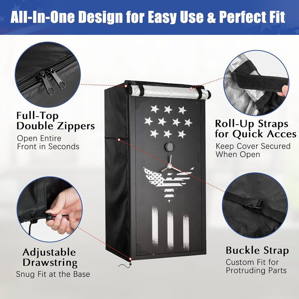 Dustproof Gun Safe Cover Disguise, Waterproof Cover for 30"W×25"D×60"H Tall Gun Cabinet Fits Liberty USA 30, Fits Browning Hell's Canyon, Fits Stack-On Elite 30