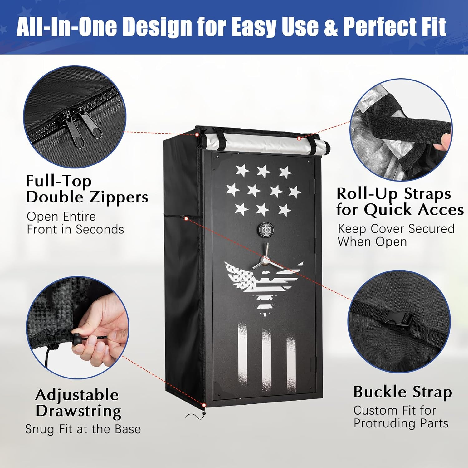 Dustproof Gun Safe Cover Disguise, Waterproof Cover for 30"W×25"D×60"H Tall Gun Cabinet Fits Liberty USA 30, Fits Browning Hell's Canyon, Fits Stack-On Elite 30