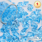 PMLAND Clear Fake Ice Rocks – 180 Pcs Large Light Blue Acrylic Gems Crushed Plastic Diamonds Vase Filler for Centerpieces, Theme Décor, Holidays, Parties, Aquarium & Table Scatter