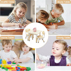 Jojoka Kids Table and 2 Chairs Set, Height Adjustable Toddler Table Chairs for Ages 2-10, Graffiti Desktop with Non-Slip Legs, Child Table Set for Home Daycare Classroom