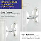 4our Kiddies Furniture Anchors (10 Pack), Furniture Straps for Baby Proofing, Secure 400 Pound Furniture to Wall Prevent Falling, Anti Tip Earthquake Straps for Child Safety (White)