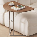 Miuuod C-Shaped End Table,Small Side Table for Couch, Sofa Table with Metal Frame,Laptop Snack Table for Living Room,Bedroom,Home Office,Bedside,Wood