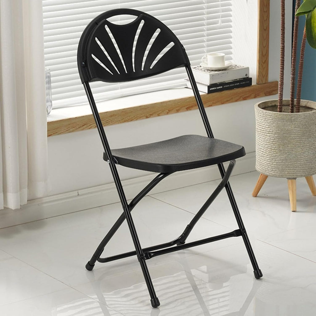 Portable Plastic Folding High Event Chair with Backrest and Footrest Stackable and Lightweight(Red,Round)