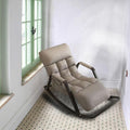 Rocking Chair with Cushion, Upholstered in Green with Rocker Base and Black Metal Frame, Modern Accent Chair for Living Room Nursery Bedroom D