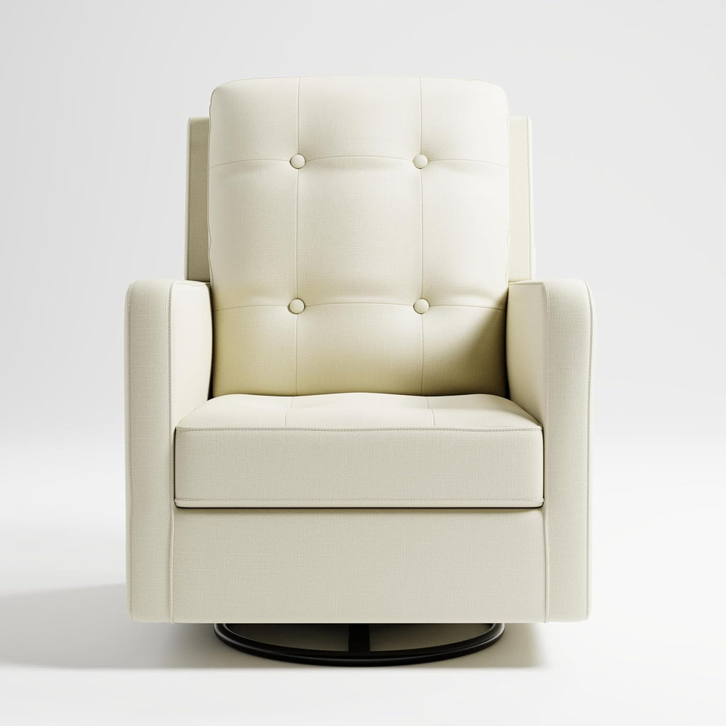Storkcraft Beckett Small Spaces Swivel Glider Nursery Chair (Pearl) – Conveniently Compact Size, Baby Nursery Chair Designed for Smaller Nurseries and Bedrooms
