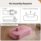 OmySalon 71.6'' Double-Sided Plush Waiting Room Bench, Fully Assembled, Seating for 4-6 People, Lobby Furniture for Beauty Salon, SPA & Office Lobby, Pink