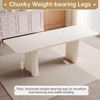 Guyii 78.97" White Rectangular Dining Table, Modern Kitchen Table, Indoor Dining Table for Kitchen, Bar, Living Room, Small Spaces, Easy Assembly, Table Only